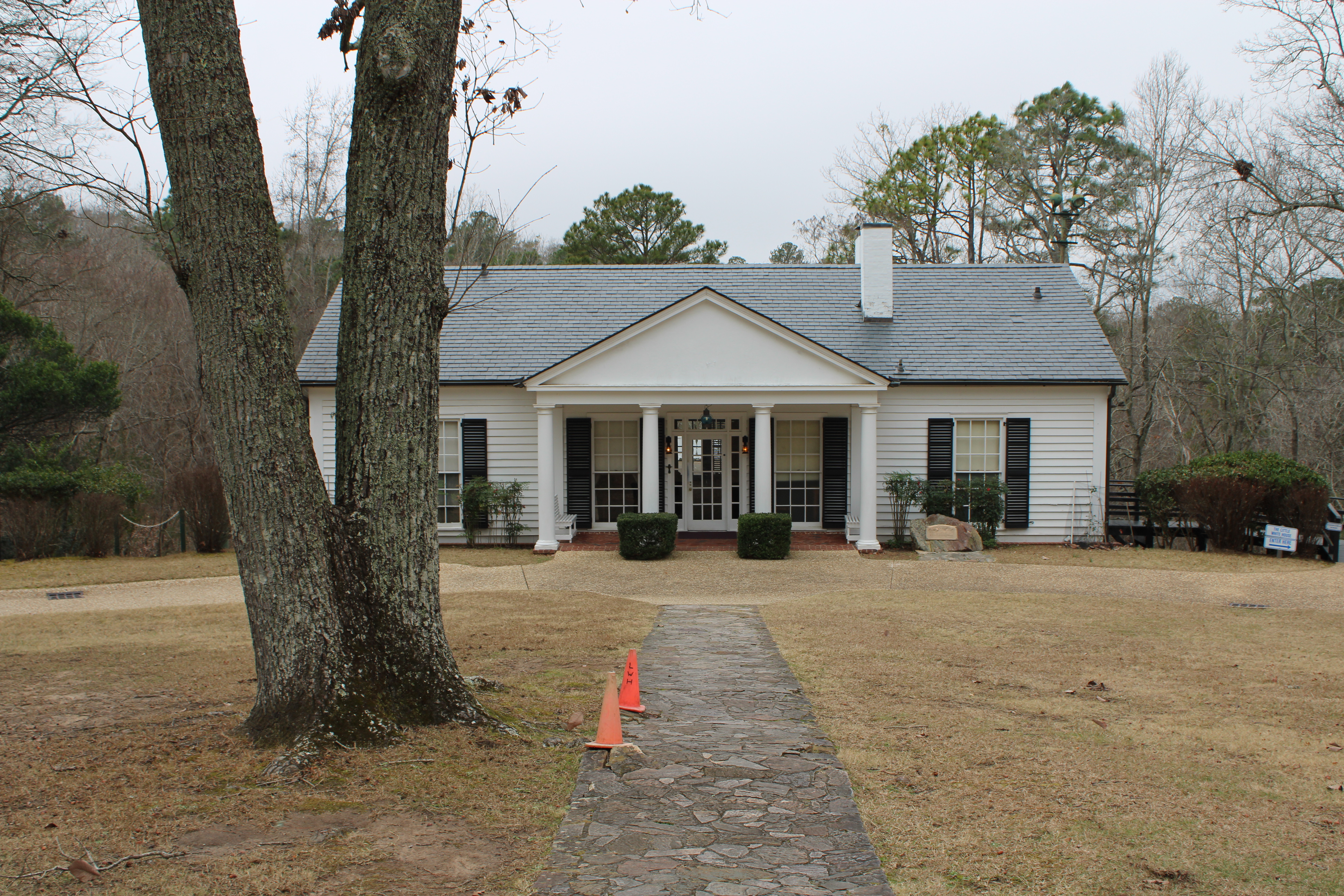 A view of the main cottage, without the other buildings visible